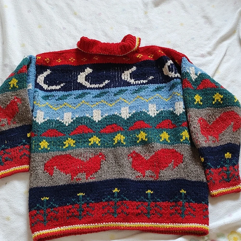 Chicken chunky knit wool sweater - Picture 5 of 7